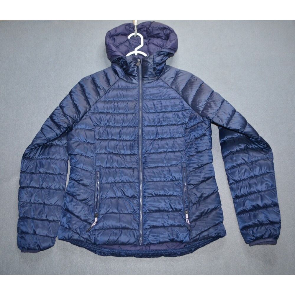 McKinley Icy Down Hooded Jacket Women's Size 40 / Medium Navy Blue